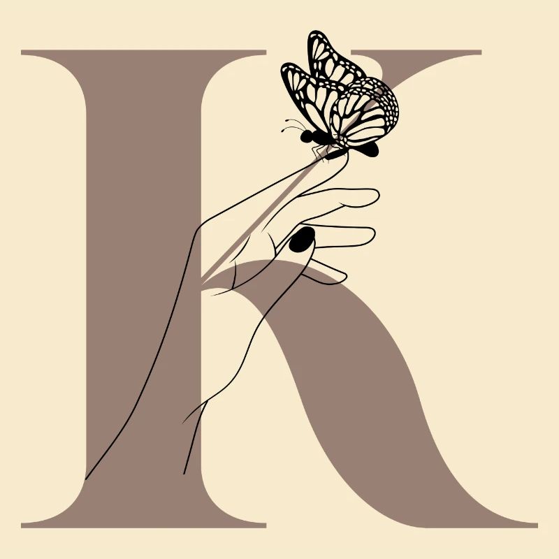 letter K Magic butterfly