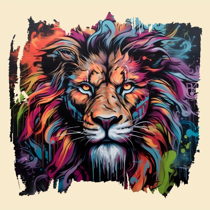 Löwe im Graffiti-Stil