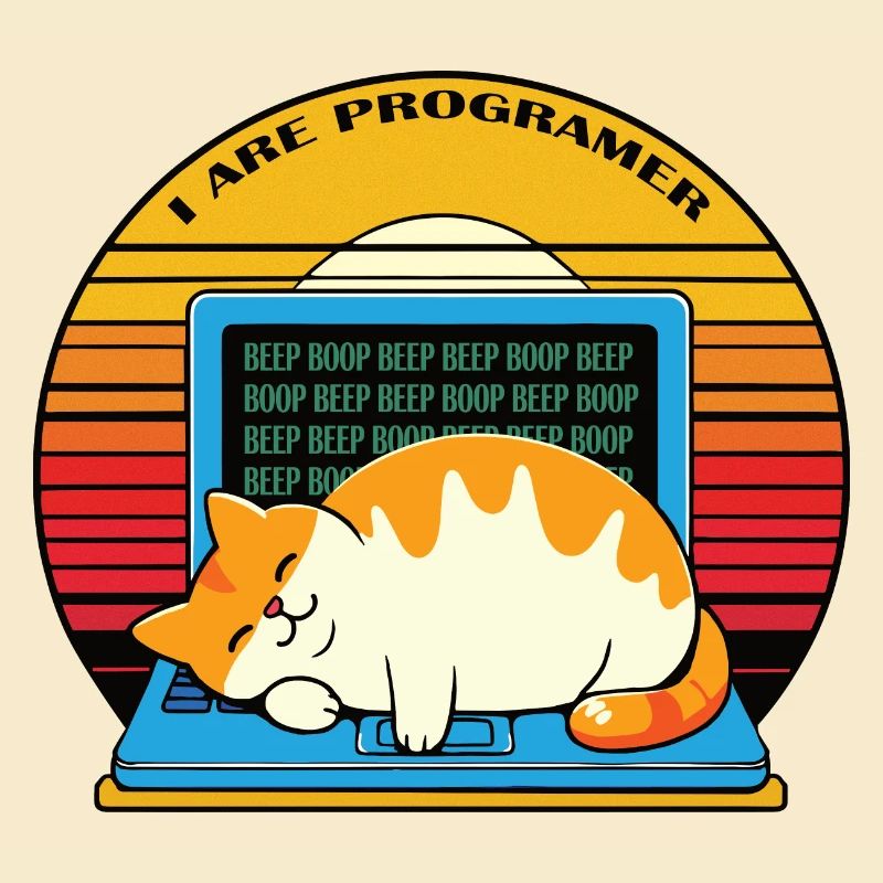 Ich bin Programmierer, fette schlafende Katze