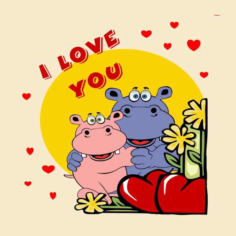 muttertag valentinstabe herz nilpferd hippo love