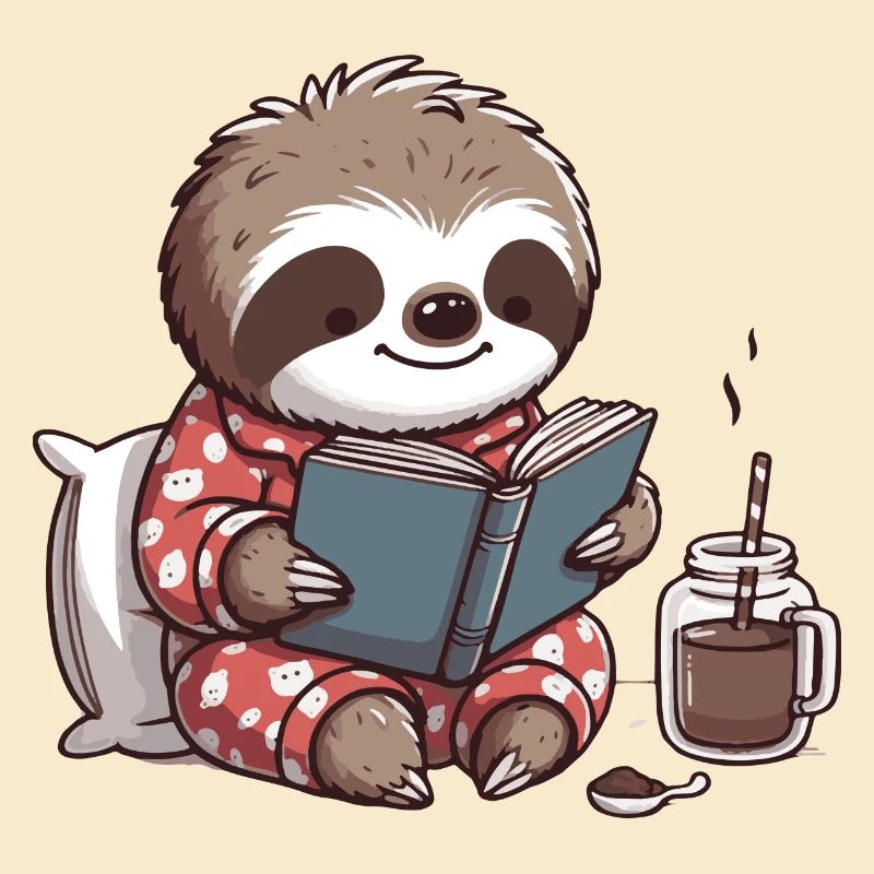 Cute Cute Sloth Pajama Books Sleeping