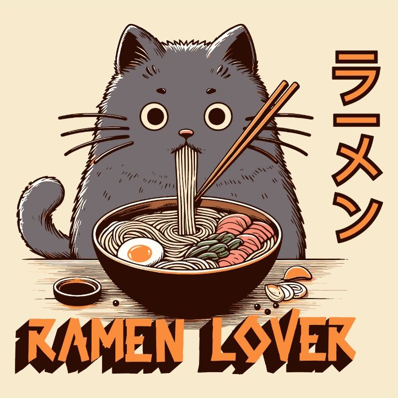 Cat Eats Noodle