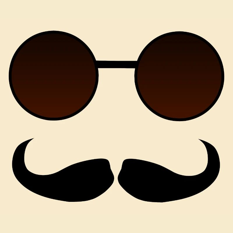 Hispter Schnurrbart und Brille