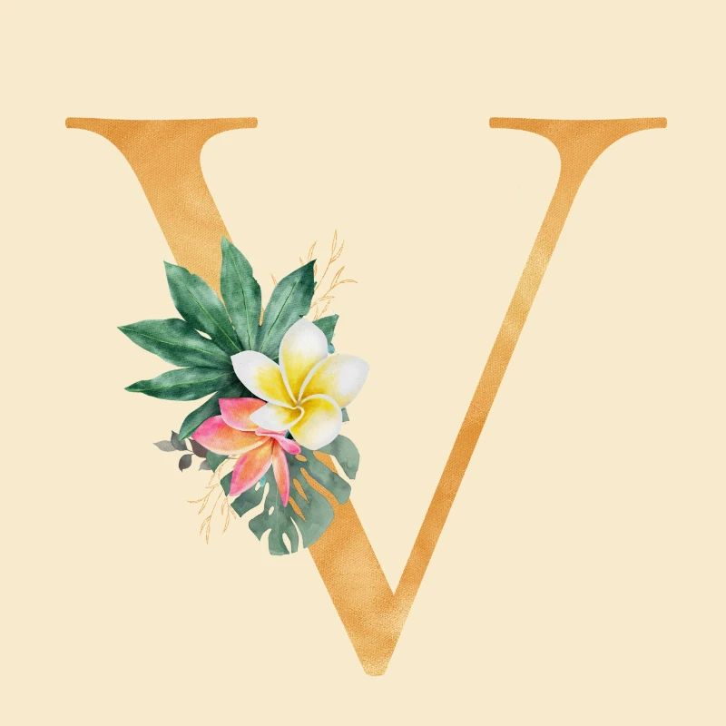 Customizable Monogram V Tropical Botany