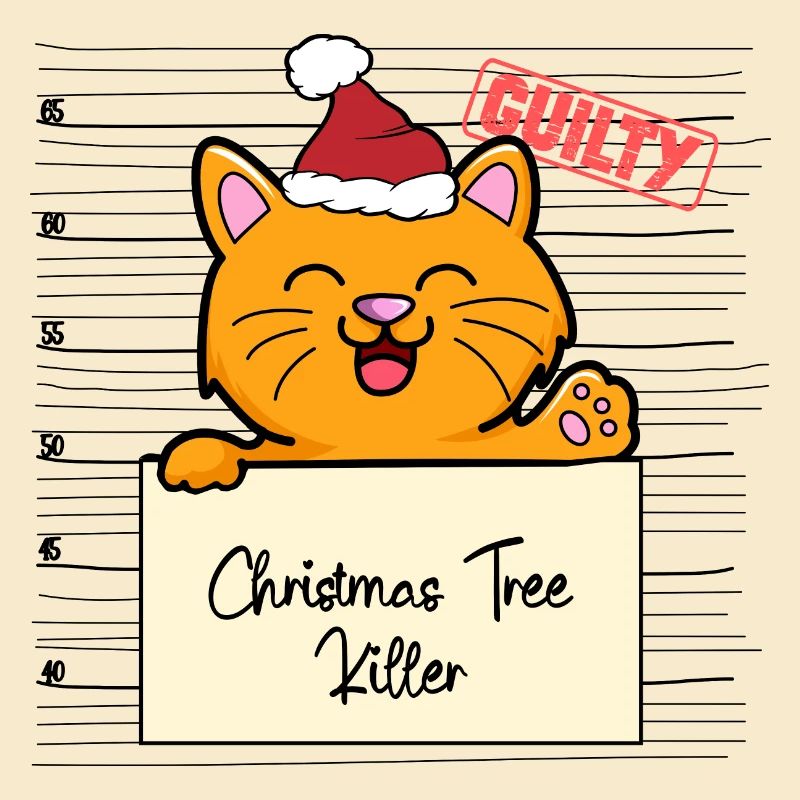 Weihnachtsbaum Umschubser Katze