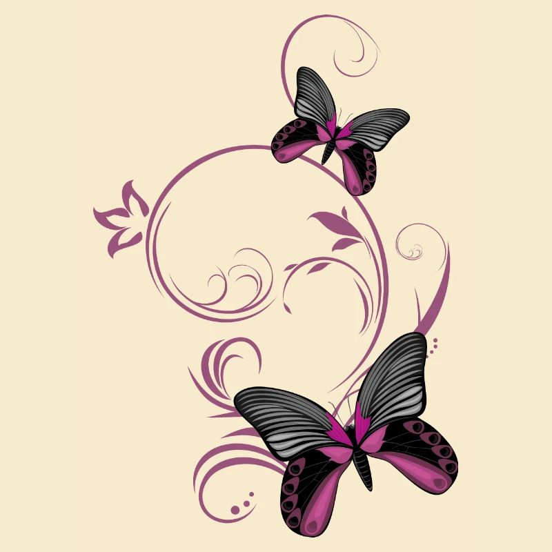 Two stylized butterflies