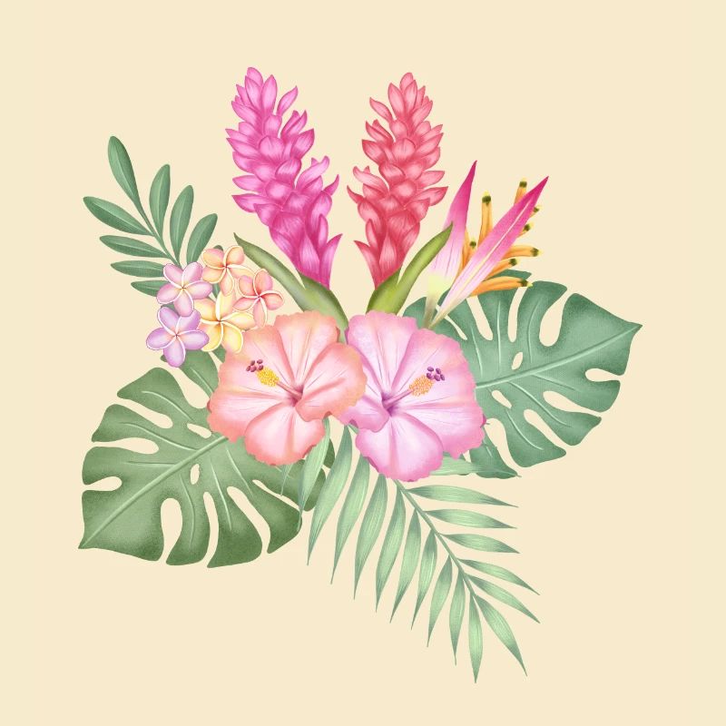 Salutation des fleurs tropicales