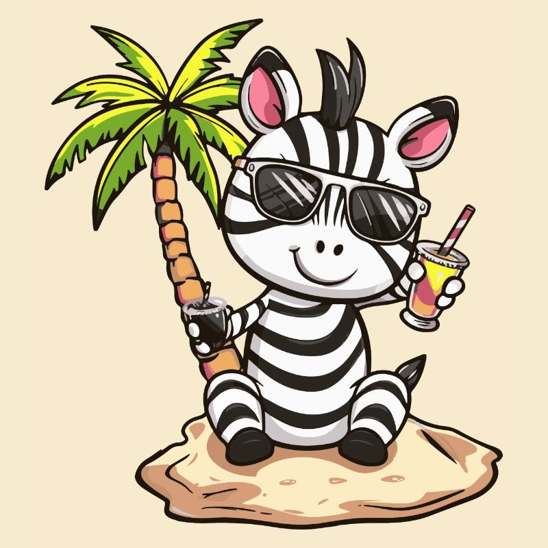 Zebra Summer Beach Vacation