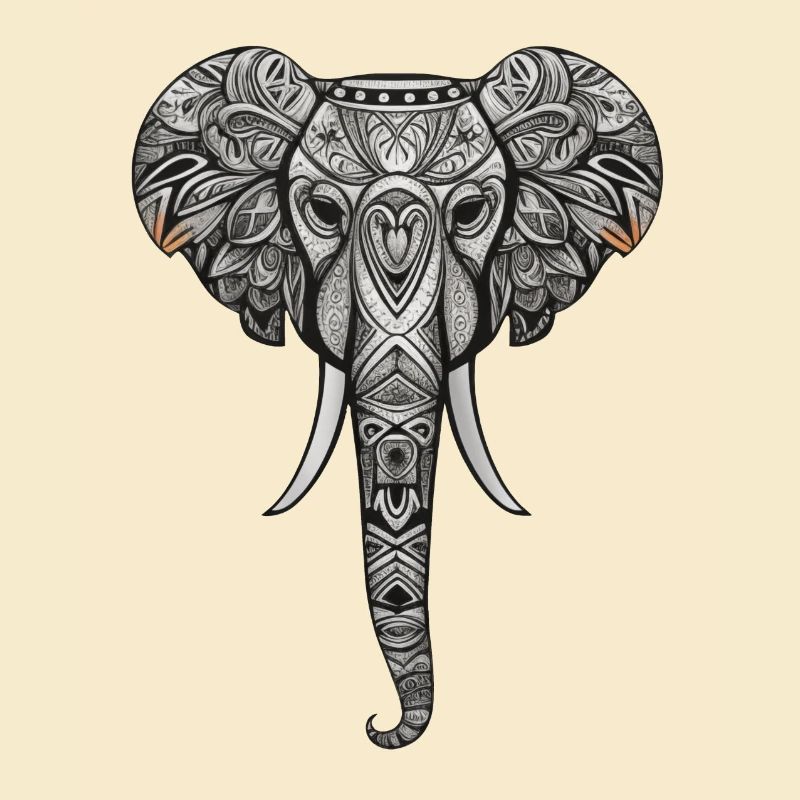 Elephant with African pattern no2