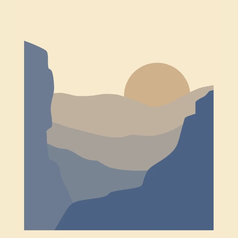 Mountains and Sun Landscape