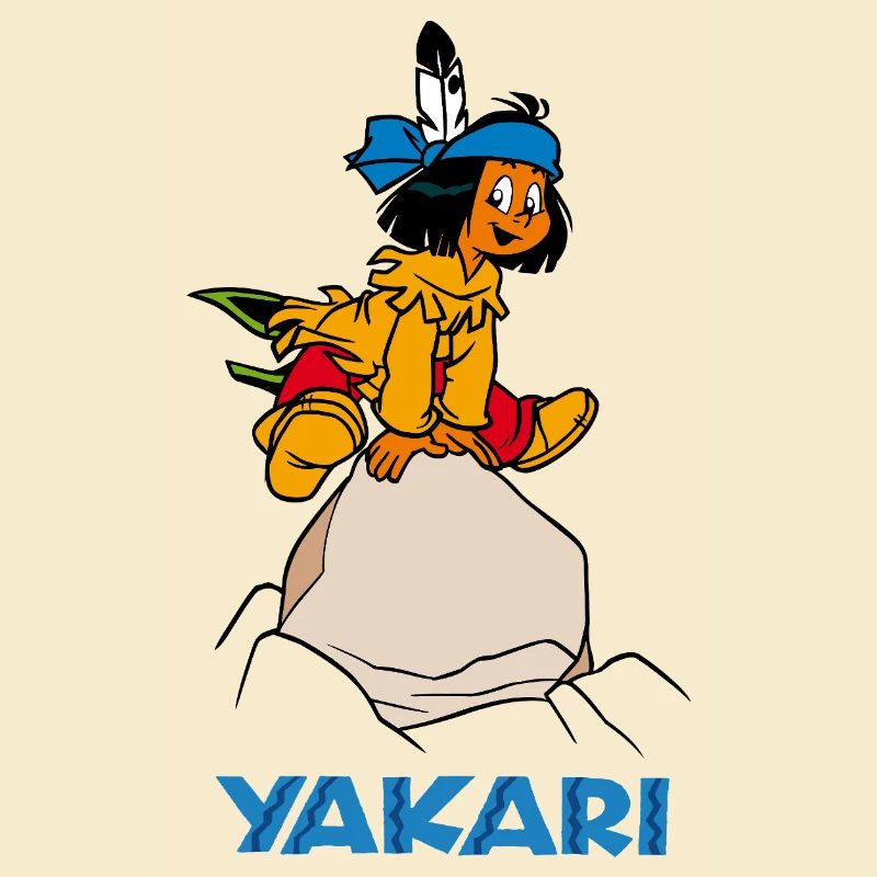 Yakari springt über Stein