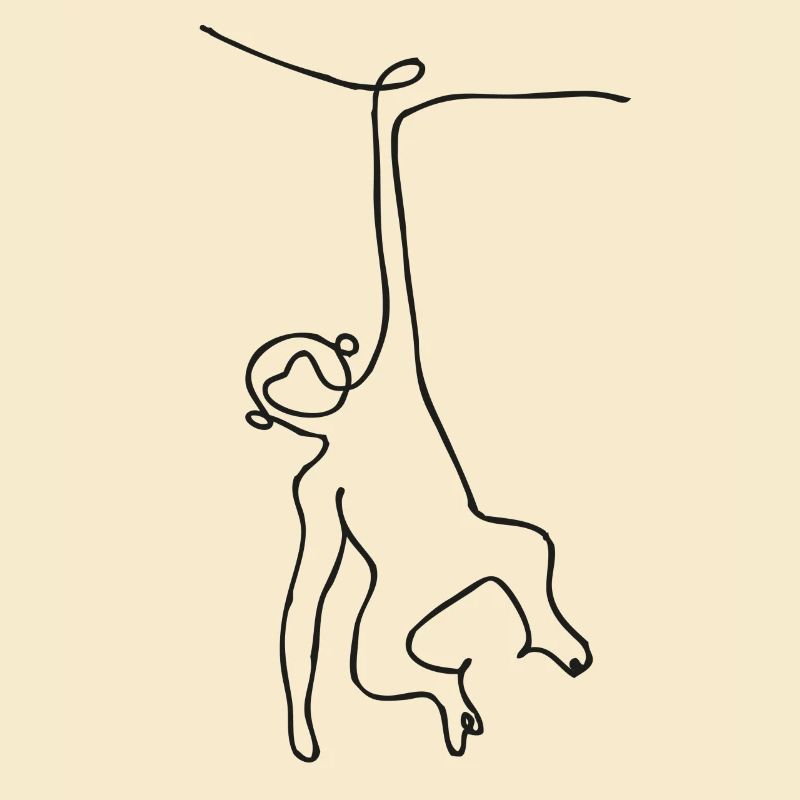 Monkey - Monkey - One-line drawing