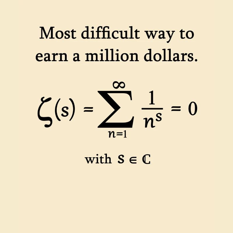 Math Riemann hypothèse mathématicien nerd million