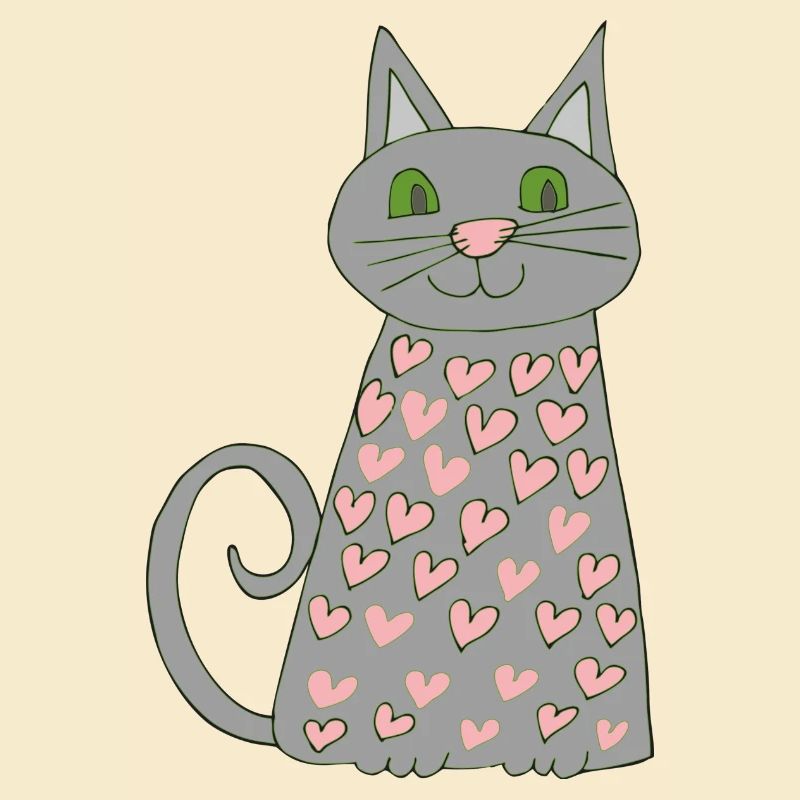 katze mit herzen