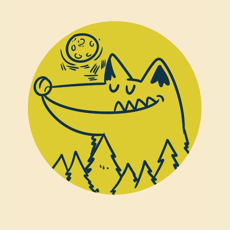 Wolf Cartoon Comic Rudel Beute Geschenk Idee Wild