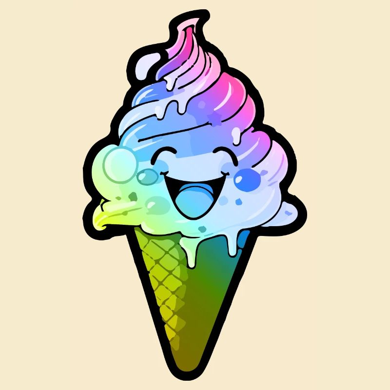 Crème glacée Bande dessinée colorée