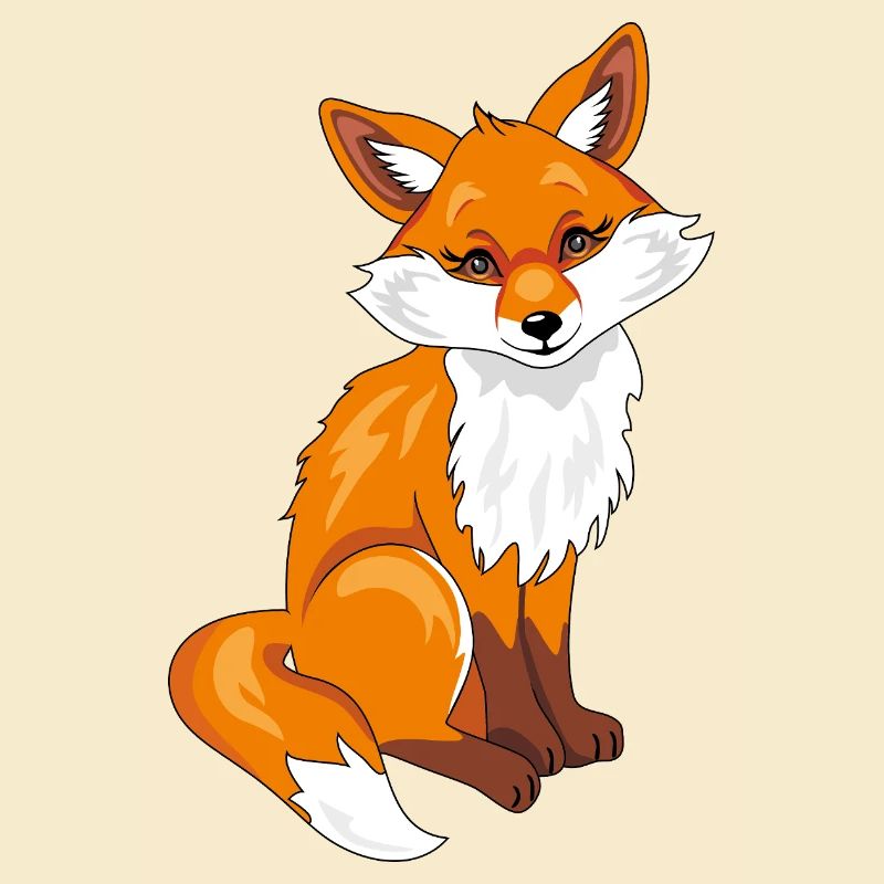 Sitzender süßer, schüchterner Fuchs