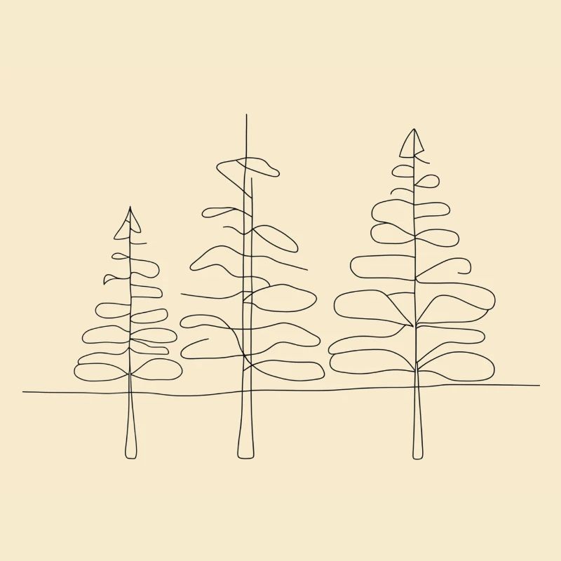 Minimaliste Moderne Abstrait Pines