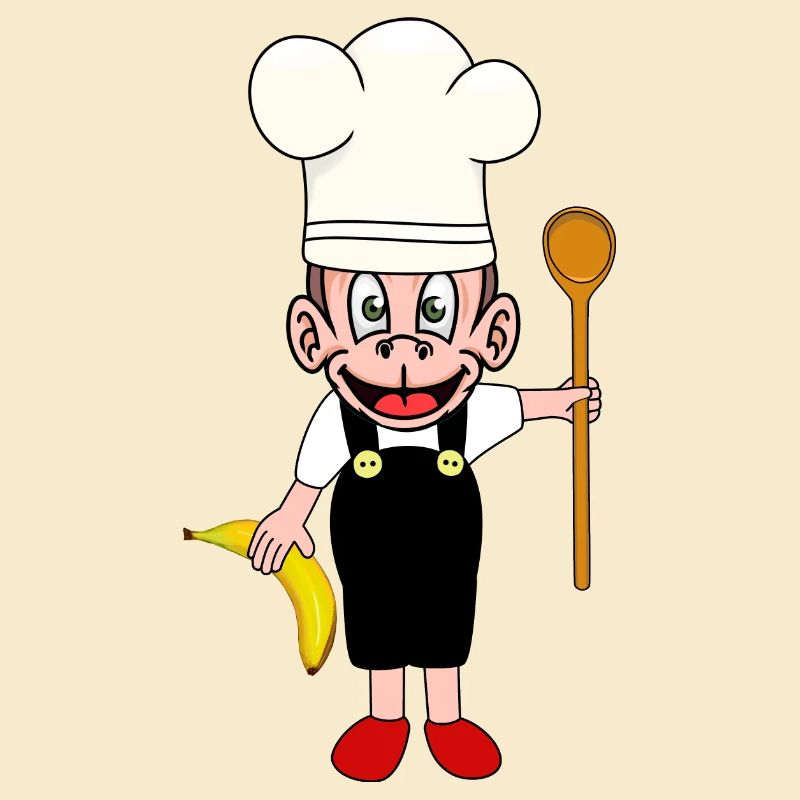 Monkey Bananas Kitchen Chef Chefs Cook Monkey