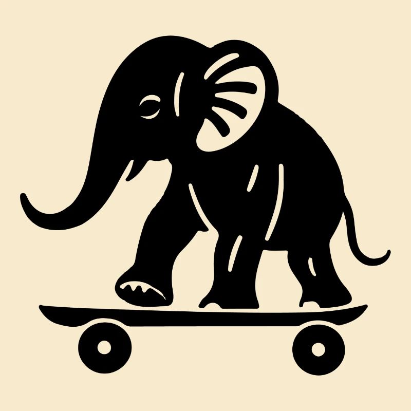 Elephant Skateboard - Pixel-Version