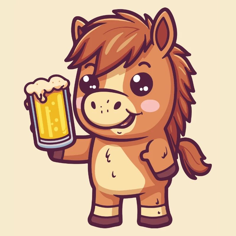 Pferd Bier Comic Party