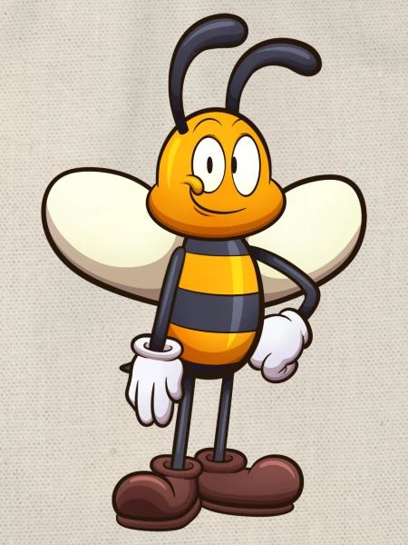 Friendly Cute Cartoon Bee