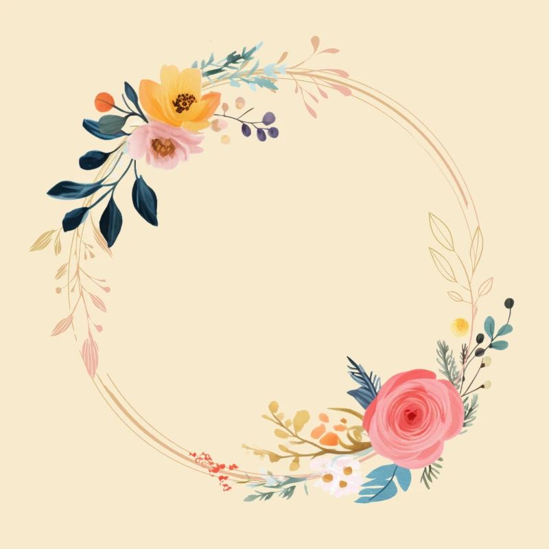 Floral wreath, customizable