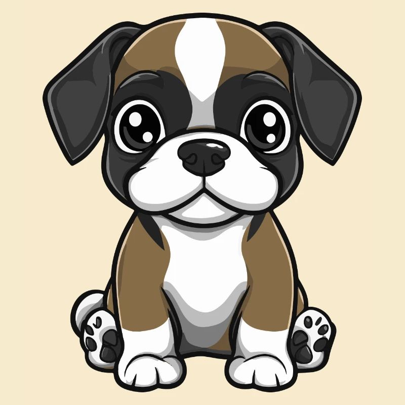 Boxer Dog Comic Baby