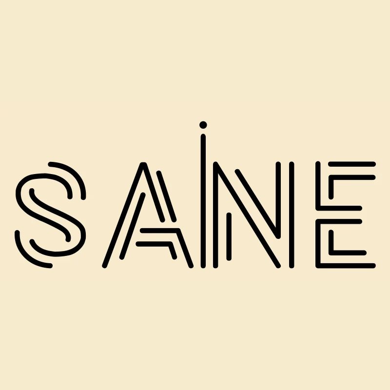 "Sane" Text Logo Design, Printable Text, Statement