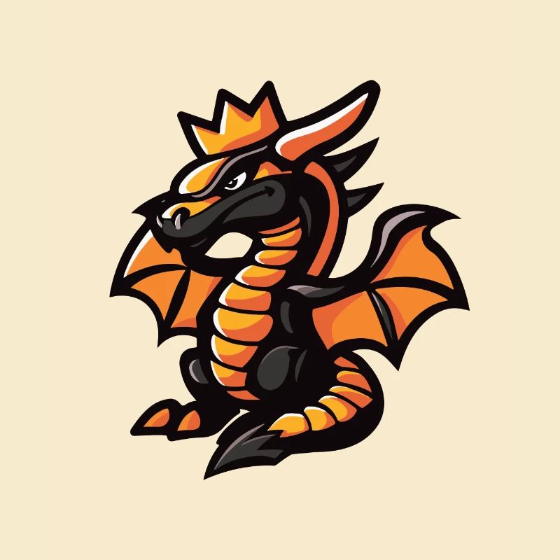 Drache Comic Krone