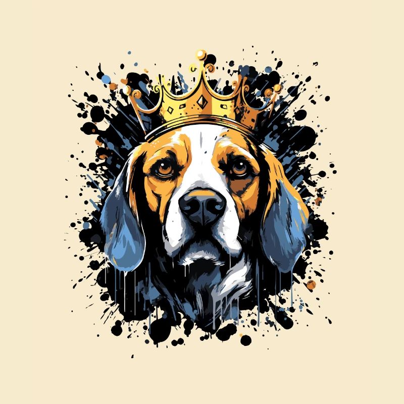 Beagle Dog Head Portrait Crown