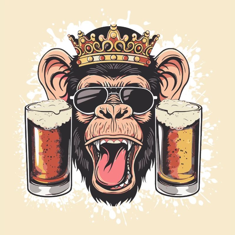 Affe Bier Lustig
