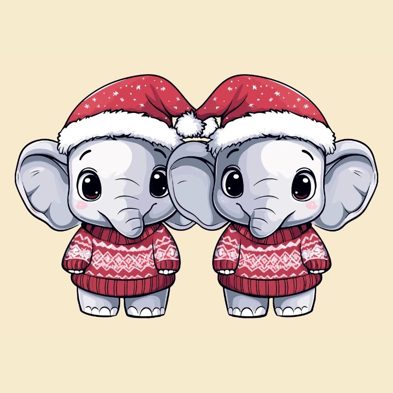 L’équipe de Noël des éléphants