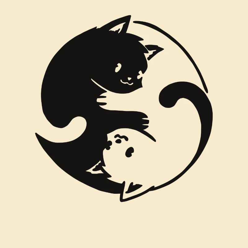 Yin Yang Cat Design