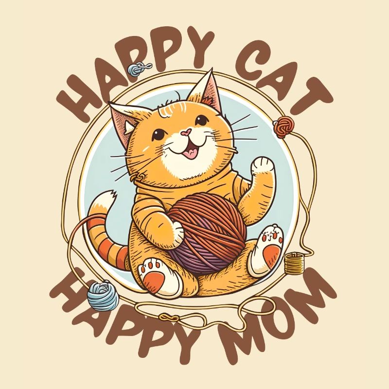 Chat heureux Maman heureuse