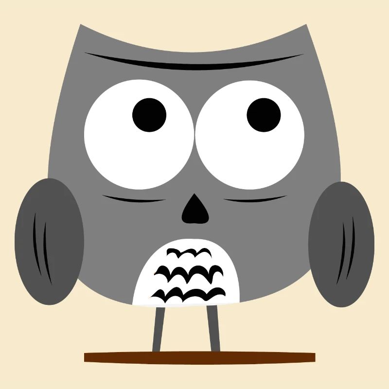 Eule - Coole Eulen - Grumpy Owl - Grau