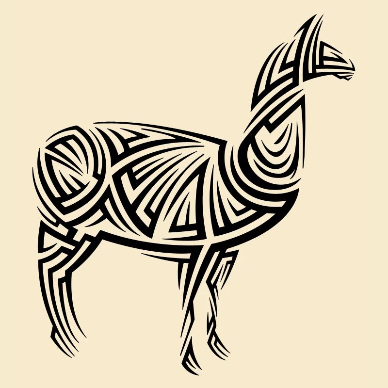Alpaca Tribal Tattoo