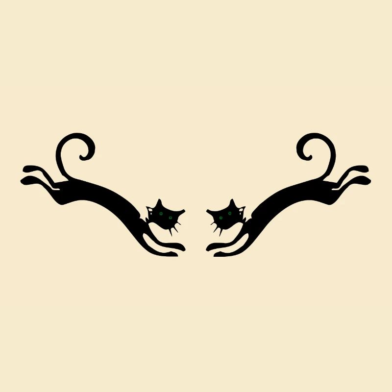 Chats face à face, chat chic, original, raffiné