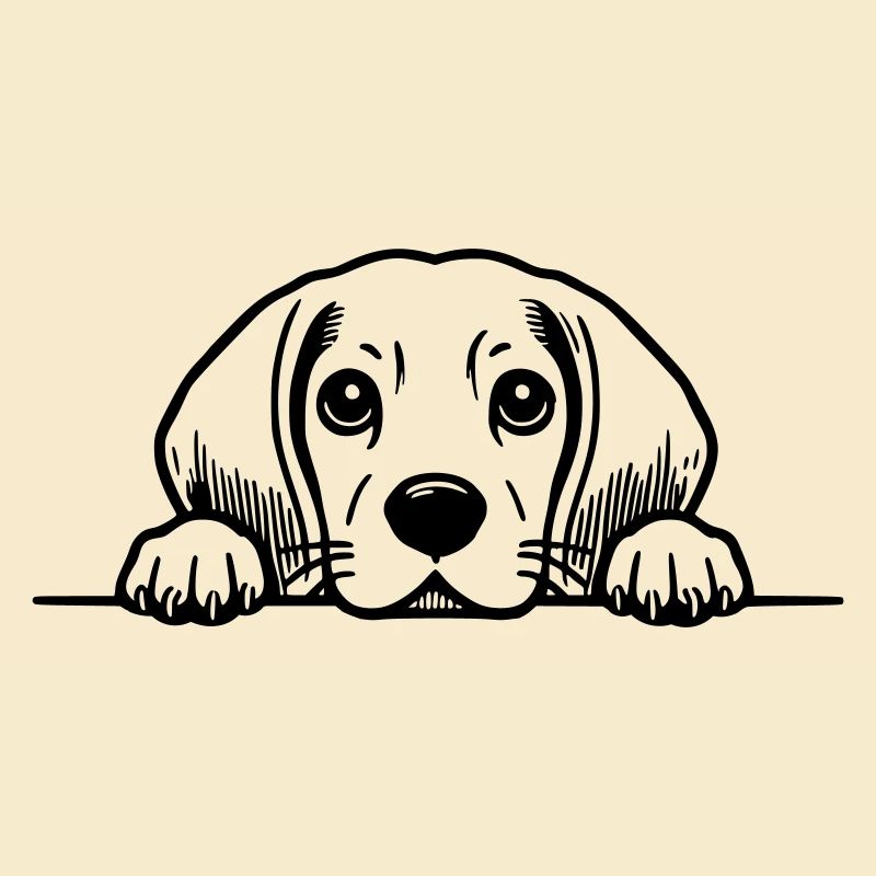 Peeking Beagle Vector