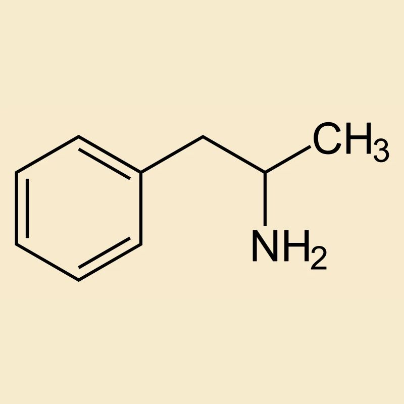 Amphetamine drug structural formula