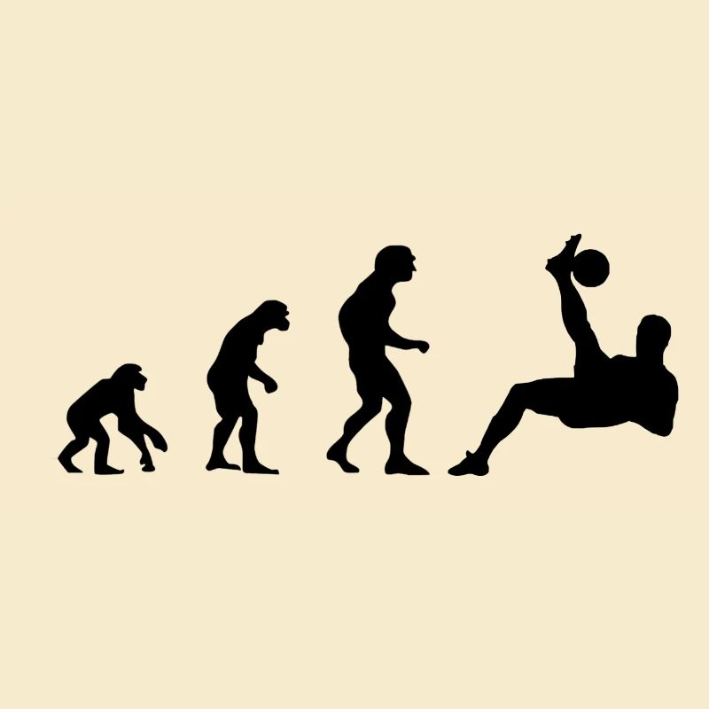 Evolution du singe au footballeur Fallbackzieher