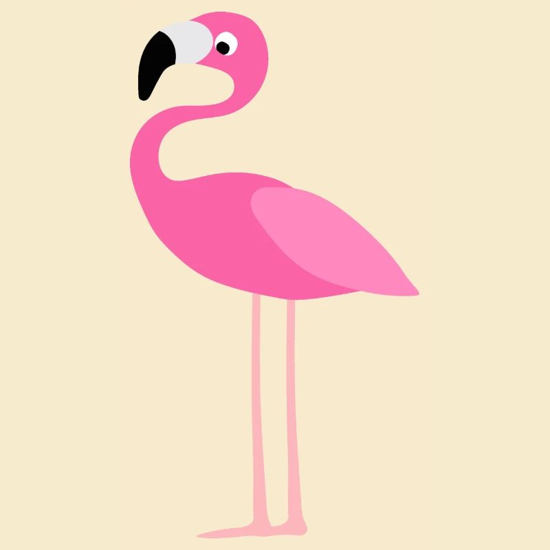 Flamingo im einfachen Stil - pinker Vogel