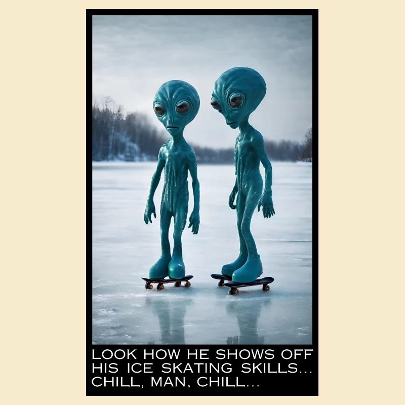 Aliens beim Eislaufen