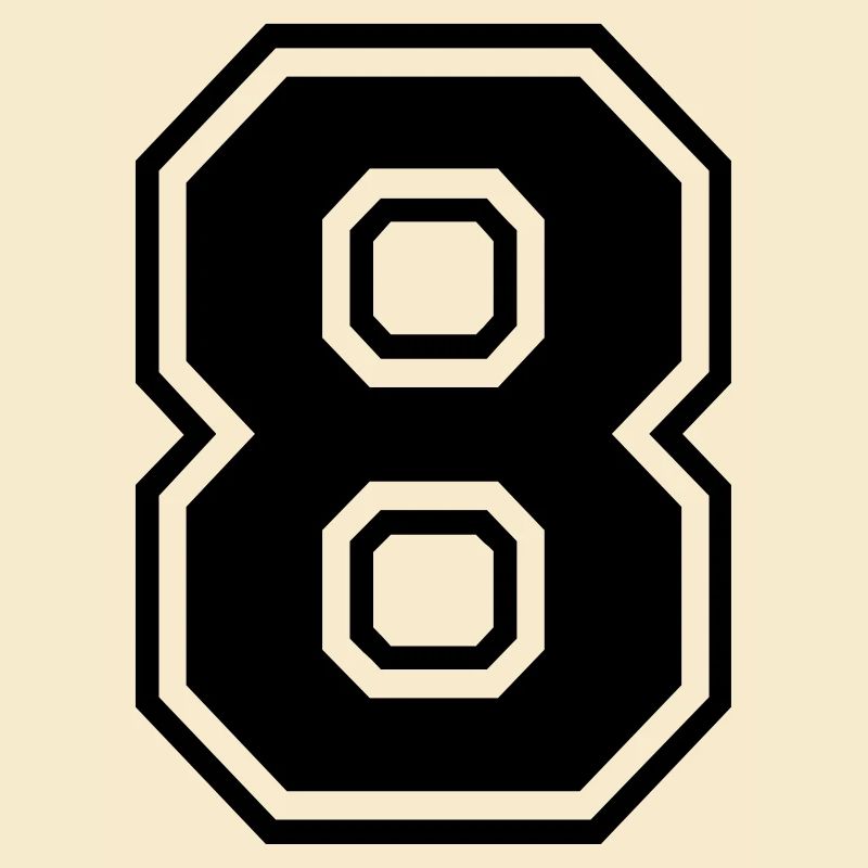 8 Number Eight Digit Number Back Number Gift