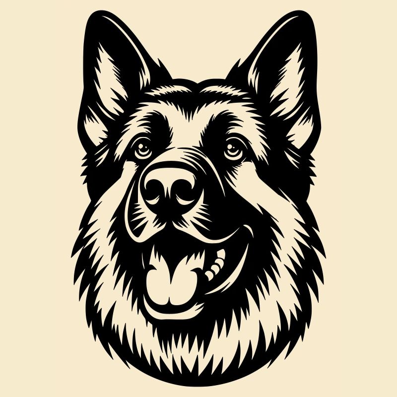 German Shepherd Drawing Head