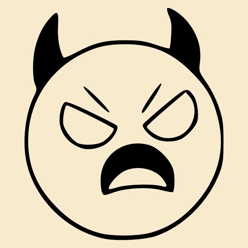 Emoji Sketch Devil Evil Black