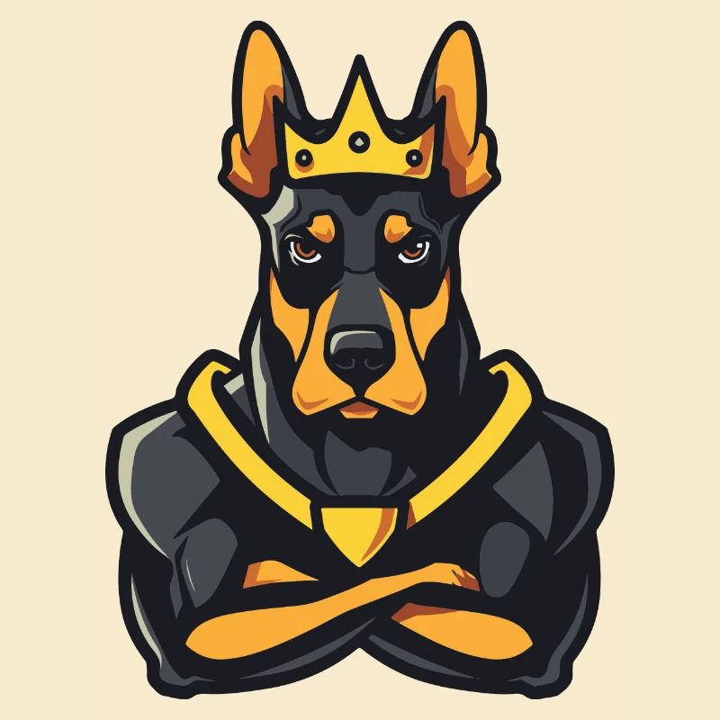 Couronne de bande dessinée de chien Doberman