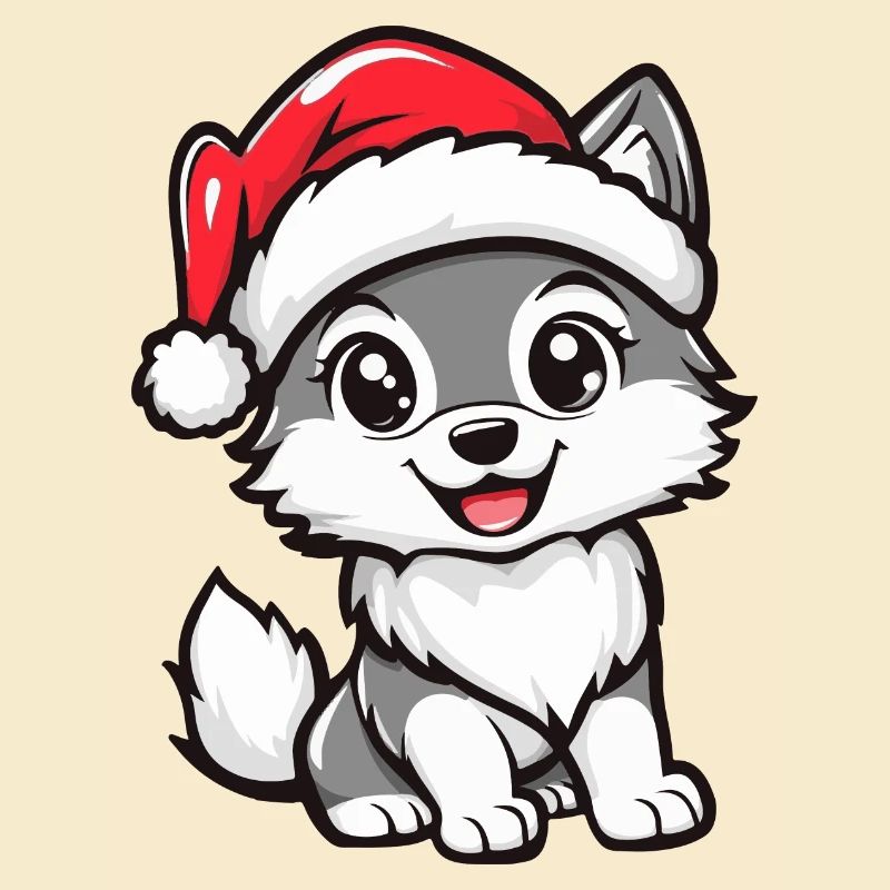 Wolf Christmas Cute