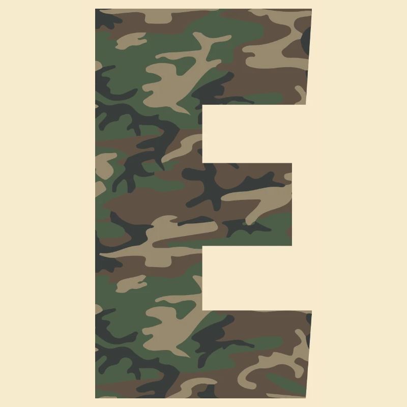 Zäher Buchstabe E im Tarnmuster! Vergrößern oder