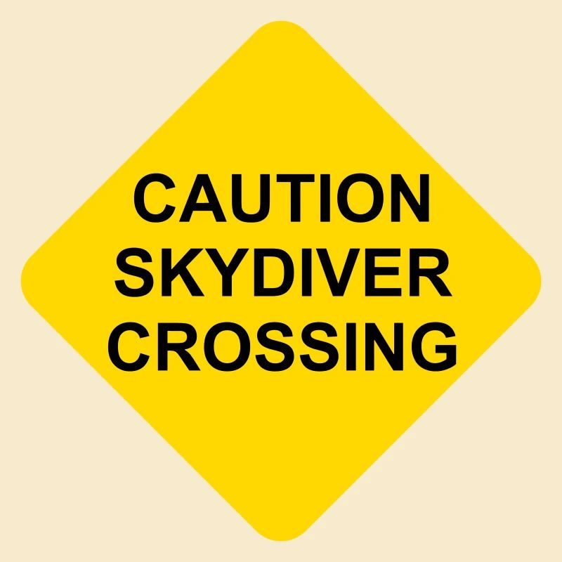 Shield Caution Skydiver Crossing